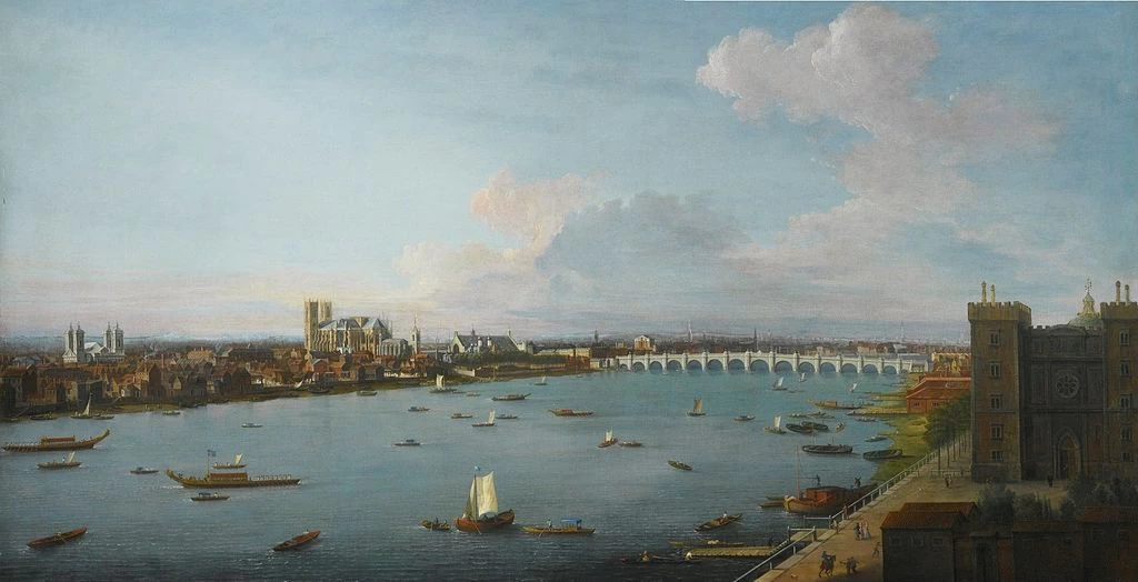Una veduta della City di Westminster sul fiume Tamigi da Lambeth
